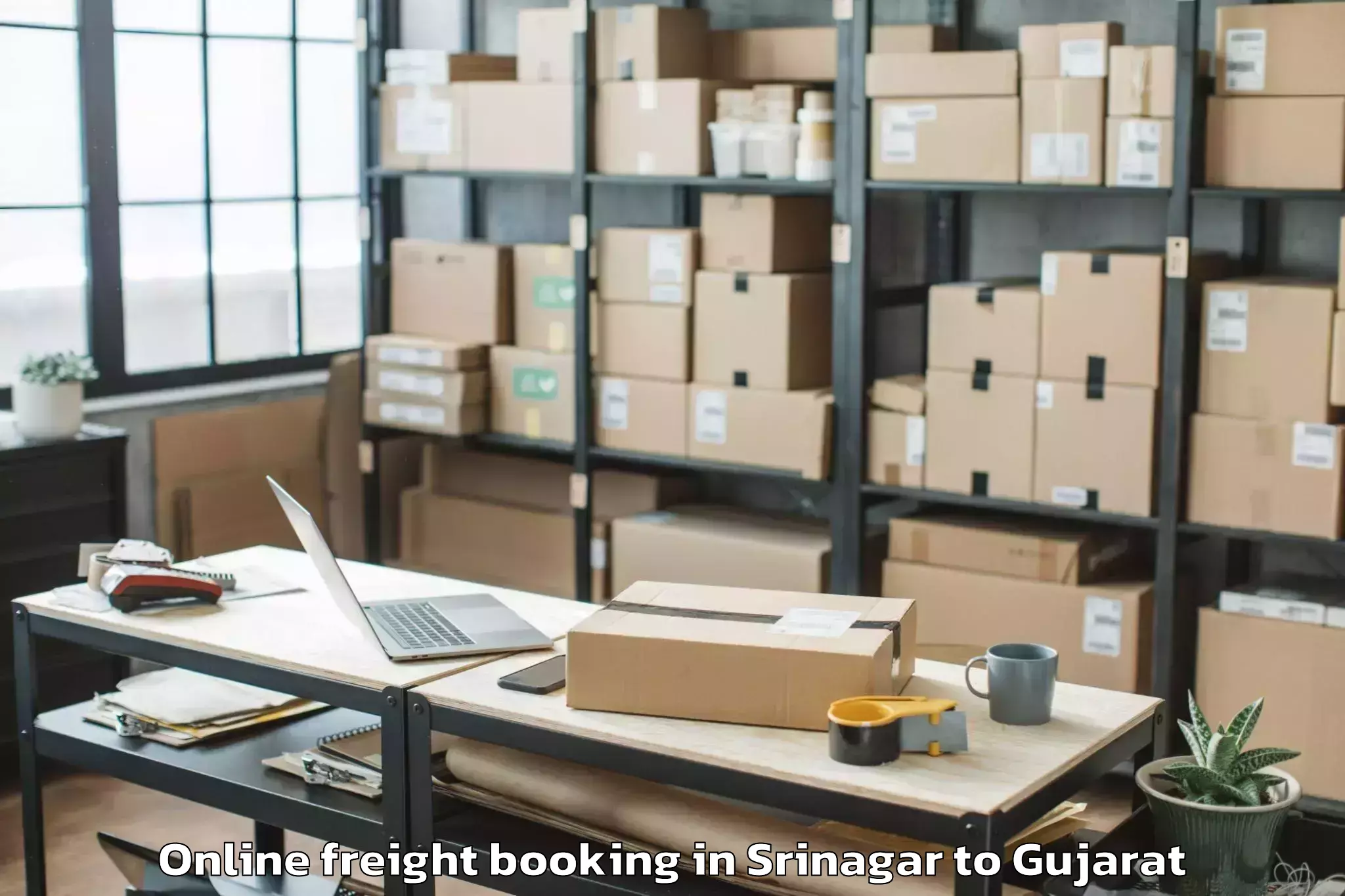 Book Srinagar to Vansda Online Freight Booking Online